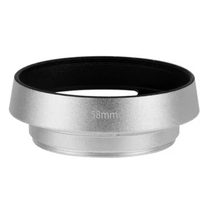 Metal Vented Curved Lens Hood 37/39/40.5/43/46/49/52/55/58 mm Silver Color - Picture 1 of 5