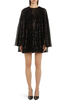 Dolce & Gabbana Long Sleeve Sequin Tulle Party Cocktail Mini Dress Size 38, US 2 - Image 1 of 4