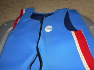 NOS Kawasaki Mans Jet Ski Outboard Wet Suit Sleeveless Blue Red Size M Genuine - Picture 1 of 6