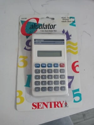 Vintage Sentry CA338 Pocket Handheld Calculator 8 Digit Display White Battery - Image 1 of 4