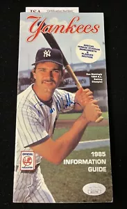 1985 Don Mattingly Signed New York Yankees Media Guide Auto JSA - Picture 1 of 6