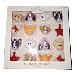 Target Wondershop 16 Mini Dog Head Face Ornament Set - Picture 1 of 2