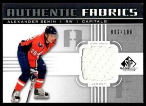 2009-10 SP Game Used Authentic Fabrics Gold Alexander Semin 002/100 Washington