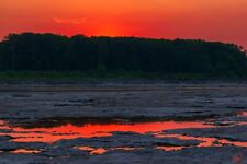 Digital Image Picture Photo Wallpaper Background Red Glow River Sunset
