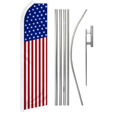 50 Star USA Swooper Flutter Feather Advertising Flag Kit Large USA Flag Kit - Image 1 of 4