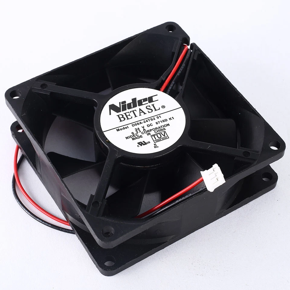 Nidec 80*80*25mm 8cm D08A-24TS2 01 DC 24V 0.23A  2-Lines inverter cooling fan - Image 1 of 1