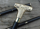 Antique Designer Brass Victorian Style Wooden Walking Stick Cane Charismas Gift