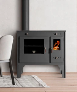 Estufa de Leña Izquierda PROMETEY Eco Retro 7kW con Horno – EcoDesign 2022 - Afbeelding 1 van 5