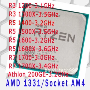 AMD CPU Ryzen 3 1200 1300X 5 1400 1500X 1600 1600X 7 1700 1700X 200GE Socket AM4 - Bild 1 von 11