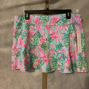 NWT Lilly Pulitzer Luxletic Corrine Skort Surf Blue So Shellegant XL - Picture 1 of 10