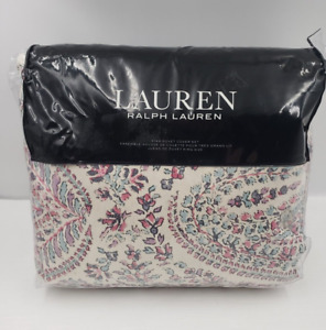 Ralph Lauren Claudia Paisley KING Duvet Cover & Shams Set Cream /Multi $385