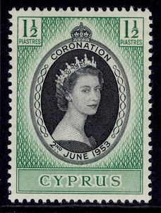 CYPRUS QEII SG172, 1½pi black & emerald 1953 CORONATION, LH MINT. - Picture 1 of 1