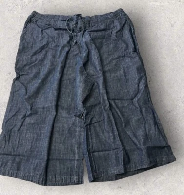 Woman Within Blue Denim Wide Leg Pull-on Pants Size 30 W - Image 1 of 3