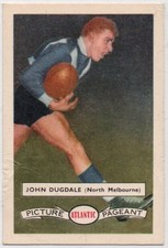1958 VFL AFL ATLANTIC PETROL STATIONS STAR - 82 John DUGDALE (NORTH MELBOURNE)