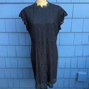 Who What Wear Black Lace Mini Dress flutter sleeve pinup - Bild 1 von 8