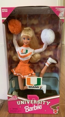 Barbie University Of Miami Cheerleader 1996 Mattel NIB #17794 NRFB Vintage NEW - Image 1 of 4