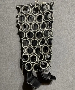 Stivali con tacco scintillante Azalea Wang taglio cristallo stand on cerchio taglia 7 - Foto 1 di 19