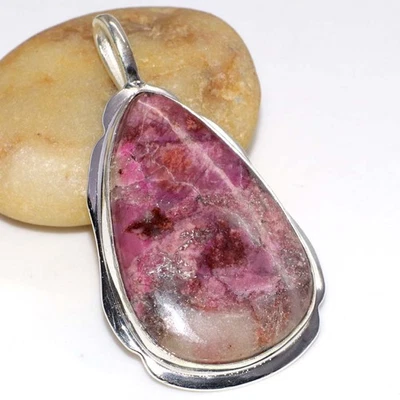 Fine Finish Cobalt Calcite Huge Gemstone Handmade Pendant 2.1" GW - Image 1 of 3