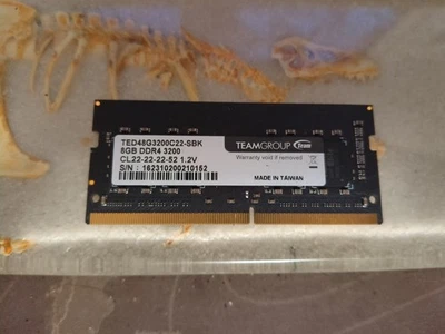 Team Group TED48G3200C22-SBK 8GB DDR4-3200 SODIMM Memory Module - Image 1 of 2