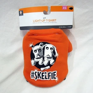 Haustier Hund LED Leucht Kostüm Halloween T-Shirt Größe XS Yorkie Bommel - Bild 1 von 6