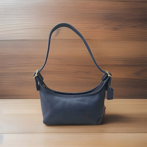Borsa a tracolla Coach Janice Legacy vintage in pelle blu navy 9959