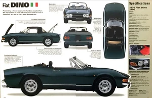 1970 FIAT DINO 2400 PHOTOS FACTS TECHNICAL SPECIFICATIONS 2-PAGE SHEET - Picture 1 of 1