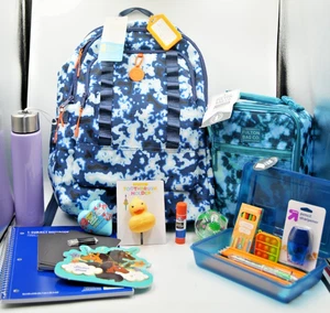 EcoTech Camo Backpack + Fulton Teal Lunchbox Back-to-School Supply Bundle - Picture 1 of 14