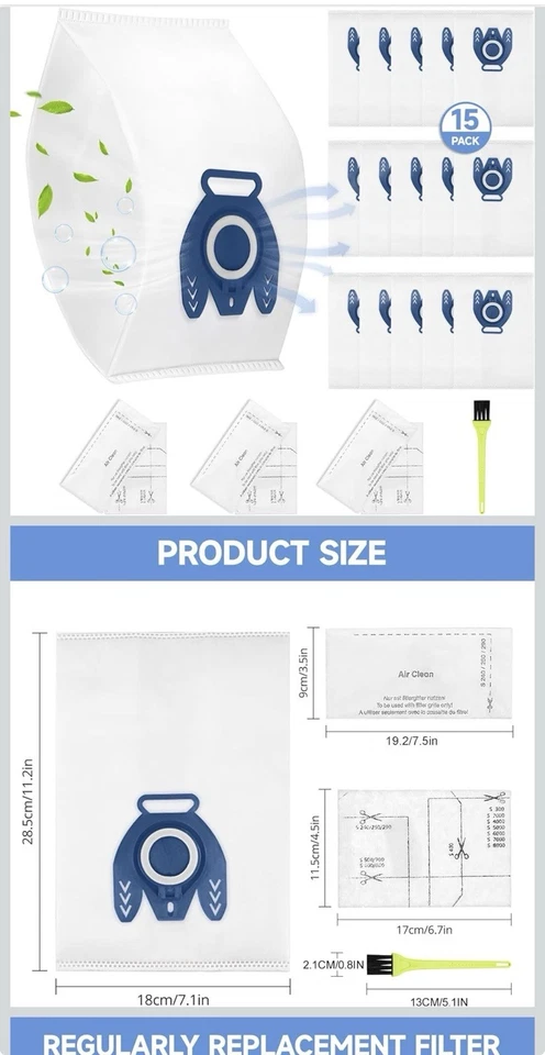 Brand New 15 Pack GN Vacuum Dust Bags Replacements for Miele Hoover Bags ✅ - Image 1 of 1