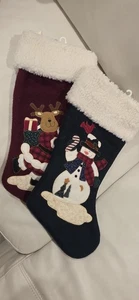 Medias de Navidad de reno y muñeco de nieve de colección Navidad 17" - Imagen 1 de 6