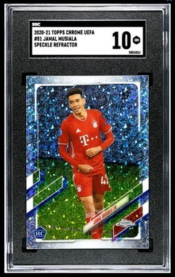 2020-2021 Topps Chrome UEFA #81 Jamal Musiala Speckle Refractor Rookie SGC 10 - Image 1 of 2