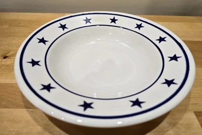 Cuenco de sopa vintage con borde estrella azul de China esterlina Foto 1 de 4