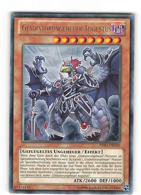 Yugioh GLADIATORUNGEHEUER AUGUSTUS , prio-de030 Rare deutsch Near Mint  - Bild 1 von 2