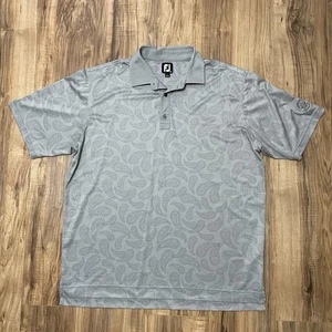 Camisa Footjoy Para Hombres XL Gris Paisley Estampado Completo Rendimiento Polo Golf Elástico - Imagen 1 de 12