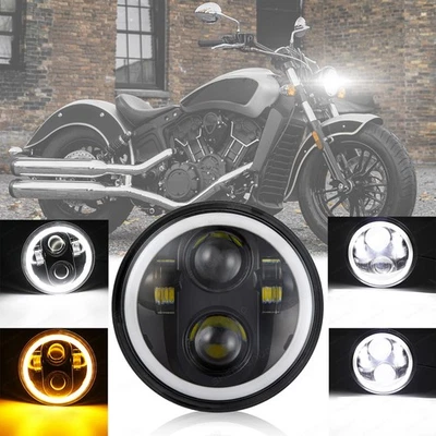 Faro LED de haz alto/bajo DRL para motocicleta Indian Scout Bobber 5-3/4" 5,75 pulgadas Foto 1 de 4