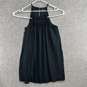 Mossimo Women's Dress Size Large Black Sleeveless Pleated Shift - Picture 1 of 10