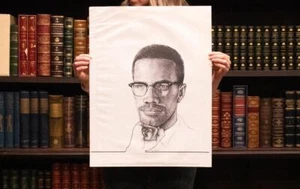 1986 MALCOLM X Print #74 of 100 Signed by Artist Avery Clayton - Picture 1 of 3