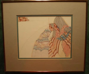Gerahmte Bleistiftkunst Amado Maurillo Pena Jr. Familia y Pueblo - Bild 1 von 3