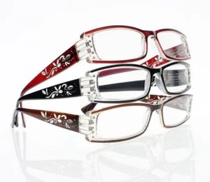 Stilvolle Damen Strass Blumen Frühlingsscharniere Leseglas +1,0 ~ + 4,0 4,5 + 6,0 - Bild 1 von 6