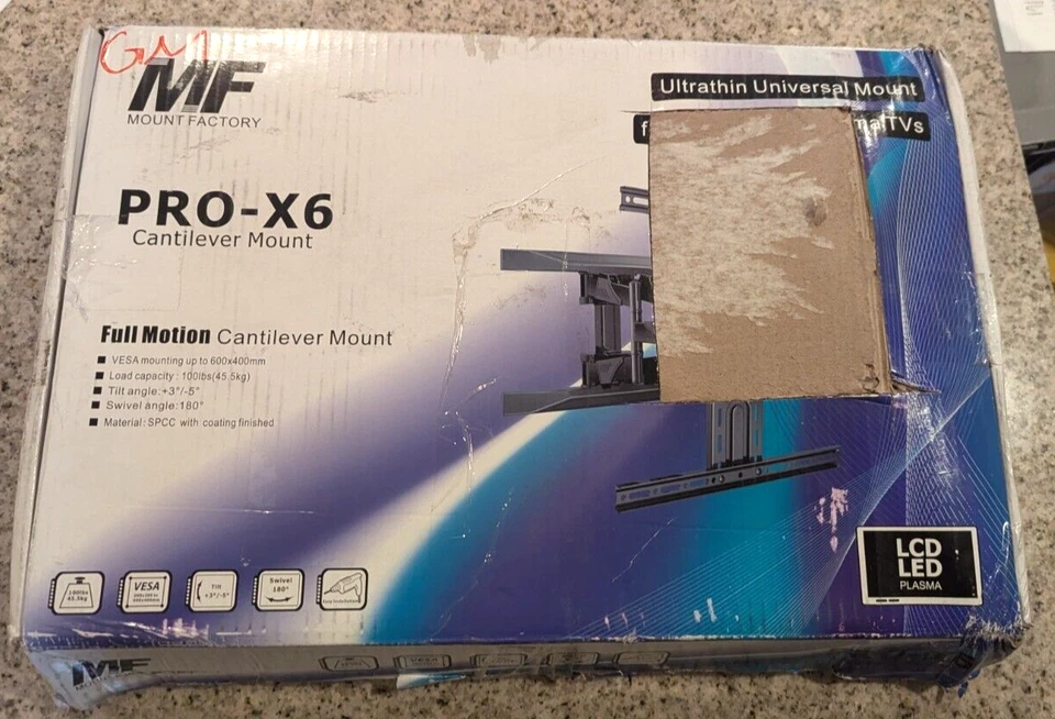 Heavy-Duty Full Motion TV Wall Mount - Articulating Swivel Bracket Cantilever - Image 1 of 4