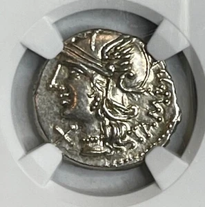 M. Baebius Q. f. Tampilus, (137 BC), NGC MS, Roman Republic AR Denarius - Picture 1 of 4