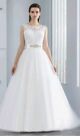 Elegant A Line Sleeveless Neck Lace Belt Wedding Dresses Bridal Gowns Custom
