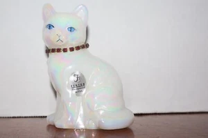 COLLANA rossa firmata etichetta bianca FENTON GLASS SITTING CAT - Foto 1 di 3