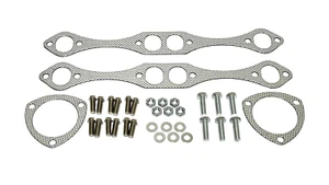 Manifold Header Exhaust Gasket Set + Bolts Kit For 265 283 305 350 400 Engines - Picture 1 of 7
