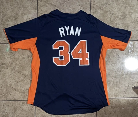 Majestic Cooperstown Collection Houston Astros Nolan Ryan Button Jersey Size XL Cover