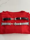 Pair Of Longvadon ?Caiman Series? Apple Watchbands ~ Gray & Navy ~ Fits To 42Cm