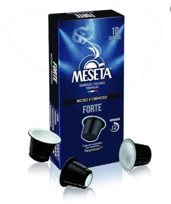 100 Cápsulas Italianas Gourmet Compatibles Meseta Forte Nespresso (Línea Original) Foto 1 de 4