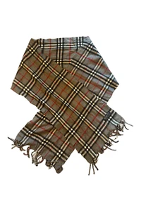 Bufanda Burberry vintage gris 100 % lana de cordero hecha en Inglaterra - Imagen 1 de 3