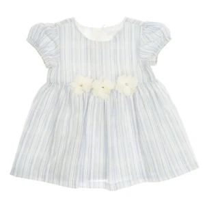 Baby Mädchen blau gestreiftes Kleid für 0 6 9 12 18 Monate - Bild 1 von 3