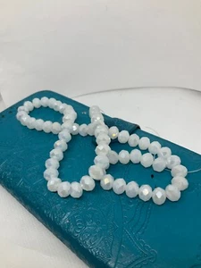 8x6 mm white glass beads - Picture 1 of 2