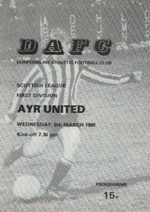 Dunfermline Athletic v Ayr United Scottish League 5th March 1980 - Picture 1 of 8